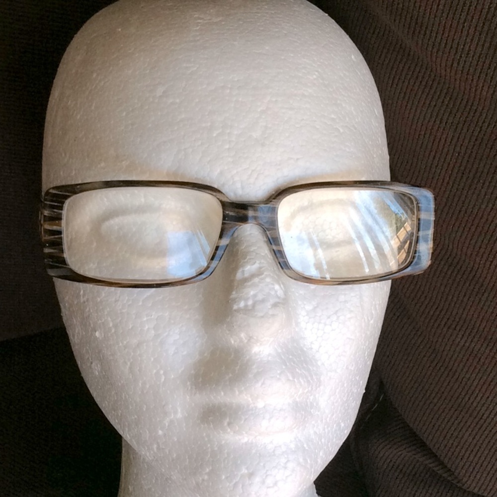 Donna Karan Brown Striped Marble Eyeglasses Frames